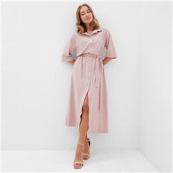 Платье миди женское на пуговицах MINAKU: Enjoy, розовое, размер 42