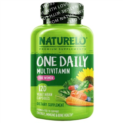 NATURELO, мультивитамины ежедневного применения для женщин,120 вегетарианских капсул