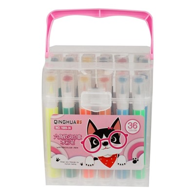 УЦЕНКА Фломастеры 36 цветов, с печатью, вентилируемый колпачок, МИКС