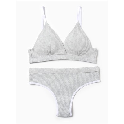 Комплект нижнего белья женский (топ, трусы) Collorista, серый, размер 46-48