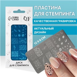 Пластина для стемпинга металлическая «Космос», 12×6 см