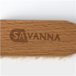 Щётка для обуви SAVANNA, 21×3,5 см, 59 пучков, натуральный волос