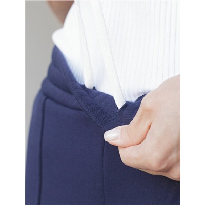 Теплые прямые брюки из эластичного футера трехнитки с начесом