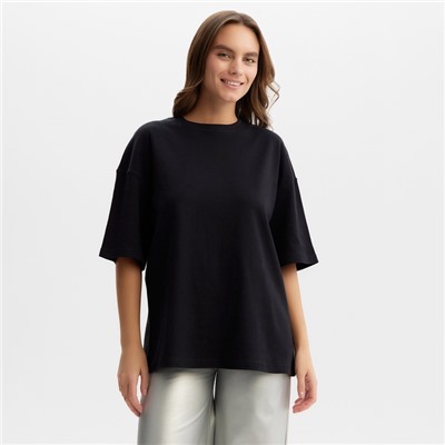 Футболка женская MIST Basic, чёрная, размер 48-50