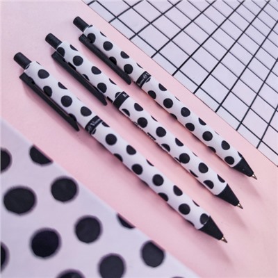 Ручка автоматическая шариковая 0.5мм "ArtClick. Black polka dots" синяя 20-0281/17 Bruno Visconti