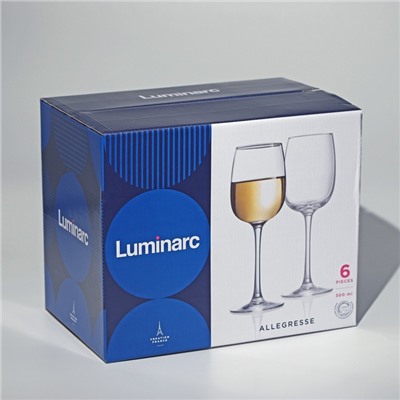 Бокалы для вина Luminarc Allegresse, 300 мл, стекло, наборы 6 шт., стекло, прозрачные
