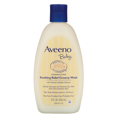 Aveeno, Baby Soothing Relief, крем-гель для ванной и душа , без запаха, 8 жидк. унций (236 мл)
