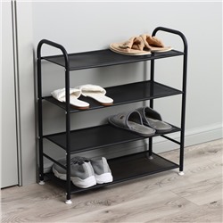 Обувница металлическая LaDо́m, 4 яруса, 60×27×64 см, чёрная