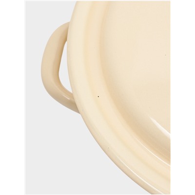 УЦЕНКА Кастрюля эмалированная, 9 л, d=26.5 см, с крышкой, цилиндрическая, слоновая, кости