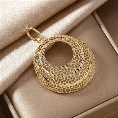 Кулон крупный круглый ювелирной бижутерии Итальянское золото (покрытие желтое 14к), арт.217.350