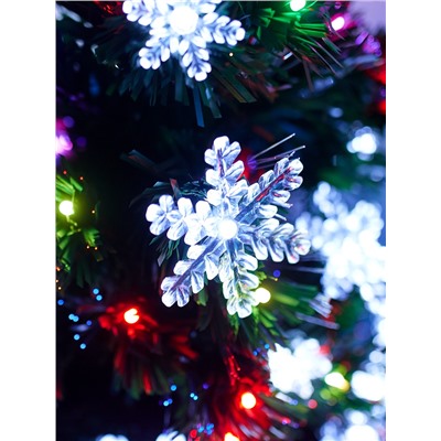 Ёлка светодиодная «Снежинки» 90 см, диаметр нижнего яруса 45 см, 80 веток, мигание, свечение мульти