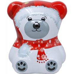 Черный дракон. Новый год. Медвежонок «Новогодний» (белый) 50 гр. жест.банка