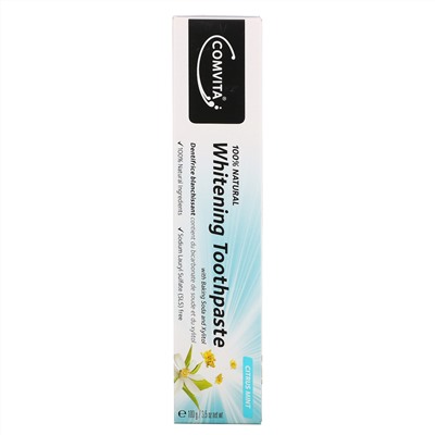 Comvita, 100% Natural Whitening Toothpaste with Baking Soda and Xylitol, Fluoride Free, Citrus Mint, 3.5 oz (100 g)