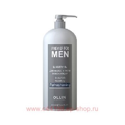 OLLIN PREMIER FOR MEN Шампунь для волос и тела освежающий 1000мл
