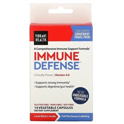 Vibrant Health, Immune Defense, Travel Pack, 14 Vegetable Capsules