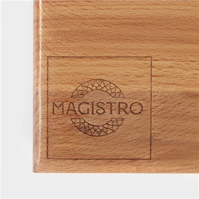 Доска разделочная деревянная Magistro, 50×30×3 см, толщина 2.5-3 см, цельный массив бука