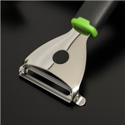 Овощечистка Доляна Lime, 17,5×6 см, цвет чёрно-зелёный