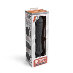 Черный вибратор-реалистик 8  Girthy Realistic Vibrator - 24,5 см.