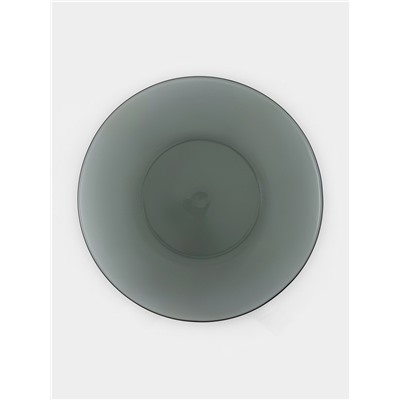 Тарелка стеклянная плоская Basilico. Lava Grey, d=20 см, цвет серый