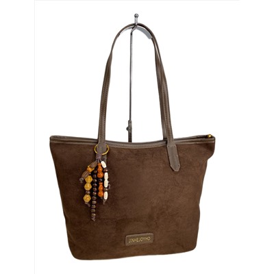 Женская сумка из искусственной замши, цвет шоколад