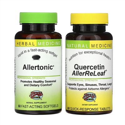 Herbs Etc., Allergy ReLeaf System, 2 Bottles, 60 Softgels/Tablets
