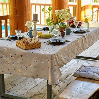 Скатерть Этель Butterflies 146×220 см, 100% хлопок, рогожка 186 г/м²