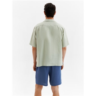 Рубашка мужская с коротким рукавом MIST, размер 54, бледно-зелёная