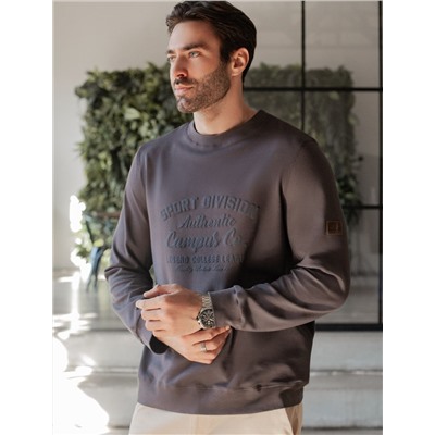 Свитшот из фактурного хлопка с авторским принтом