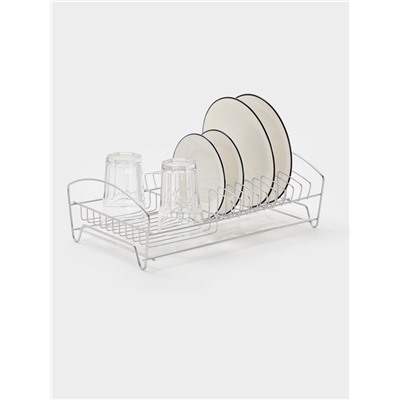 Сушилка для тарелок и кружек с поддоном, 39×25×12 см, хром