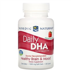Nordic Naturals, ДГК, для ежедневного употребления, со вкусом натуральных фруктов, 1000 мг, 30 капсул