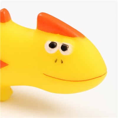 Игрушка для собак «Хамелеон», 19 см, пищащая, винил, жёлтая