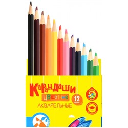 Карандаши акварельные 12цв  КАКМ12 Каляка-Маляка