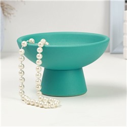 Кашпо для цветов «Кристофер», d=13 см, h=8 см, керамика, бирюзовое