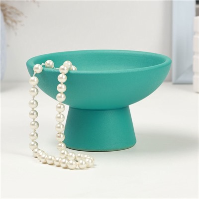 Кашпо для цветов «Кристофер», d=13 см, h=8 см, керамика, бирюзовое