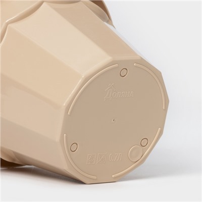 Горшок для цветов с поддоном Доляна «Эрика», 0.7 л, цвет пудровый