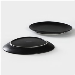 Тарелки Magistro Carbon, 26×23 см, набор 2 шт., фарфор, чёрные