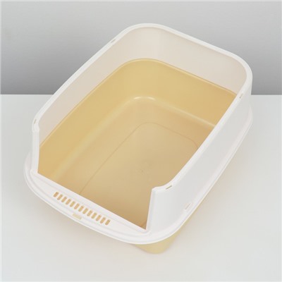Туалет закрытый прозрачный 51×34×37 см, жёлтый+совок