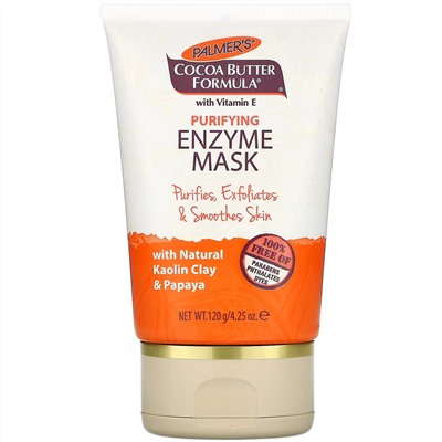 Palmer's, Cocoa Butter Formula с витамином E, очищающая маска с ферментами, 120 г (4,25 унции)