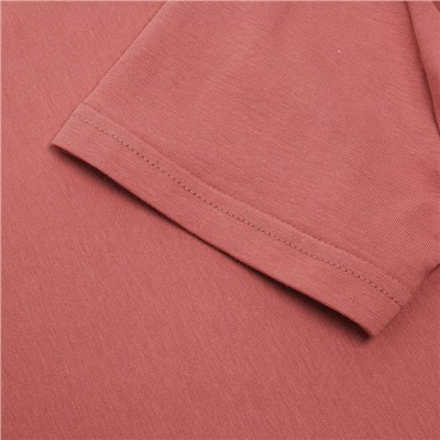 Футболка женская с вырезом MINAKU: Basic line, цвет пыльная роза, размер 44