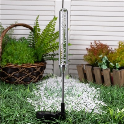 Садовый светильник «Пузырьки», уличный, на солнечной батарее, 70 см, 1 LED, свечение мульти