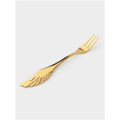 Вилка десертная Magistro Wings, длина 14 см, нержавеющая сталь, золотистая