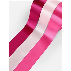 Атласная лента, набор 3 шт., 40 мм, 23±1 м, розовая