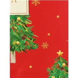 Пакет подарочный новогодний ламинированный «Счастливого Нового года», на бежевом, 18×22.3×10 см