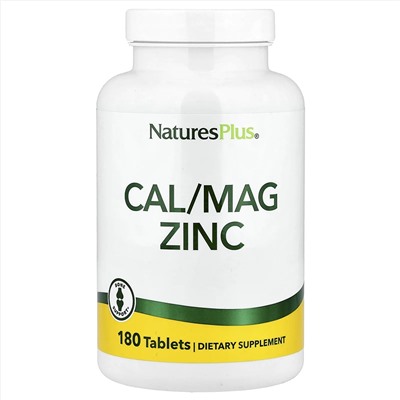 Nature's Plus, Кальций, магний, цинк, 180 таблеток