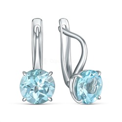 Серьги из серебра с топазом родированные 4-102р402