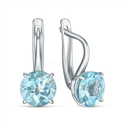 Серьги из серебра с топазом родированные 4-102р402
