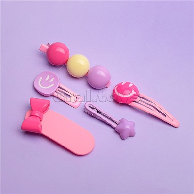 Набор заколок для волос "Смайлики" в пакете