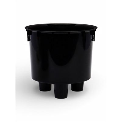 Кашпо для цветов «Фасет», 6.2 л, d=22 см, h=20 см, пластиковое, с автополивом, со вставкой, серое