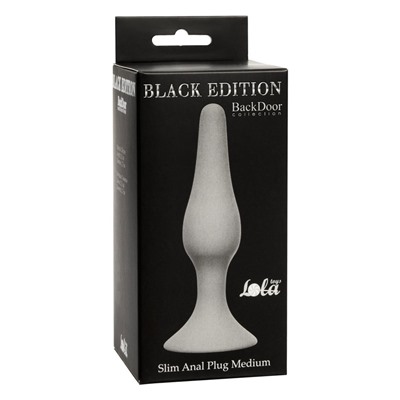 Серая анальная пробка Slim Anal Plug Medium - 11,5 см.