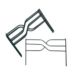 Ограждение декоративное, 45×335 см, 5 секций, металл, зелёное, «Ялиль»